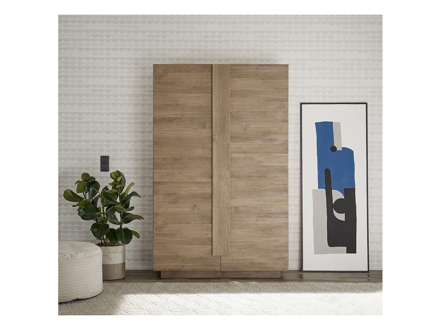 Madia a colonna per zona giorno con due ante battenti 121x193 ML30 rovere mercure