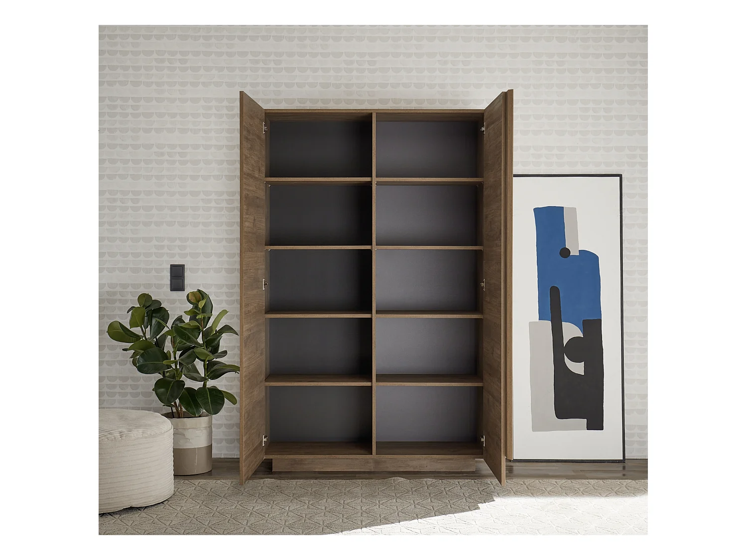 Madia a colonna per zona giorno con due ante battenti 121x193 ML30 rovere mercure