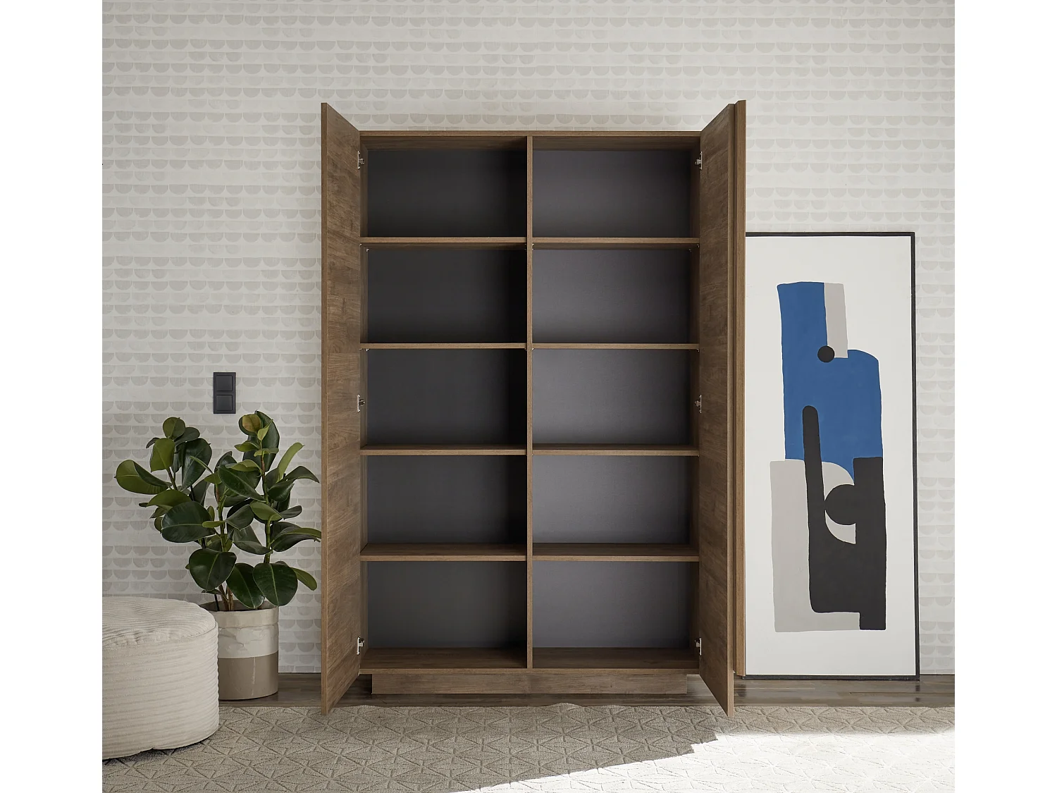 Madia a colonna per zona giorno con due ante battenti 121x193 ML30 rovere mercure