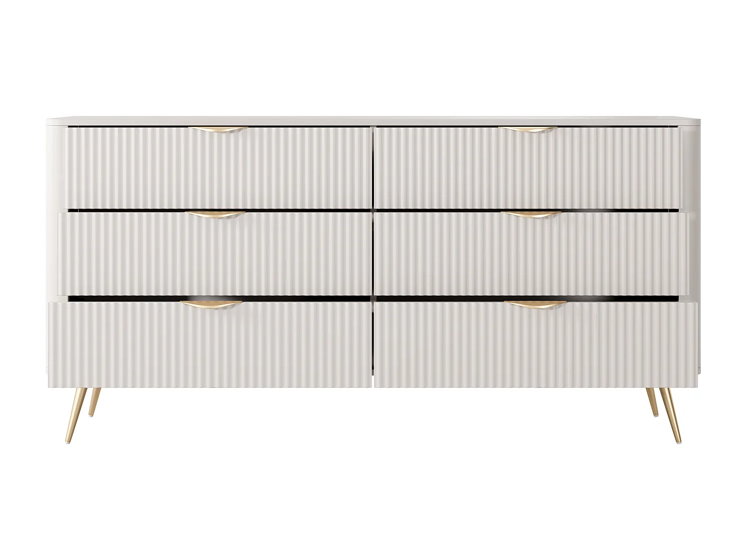 Madia moderna 163x81cm con 6 cassetti beige MALK17