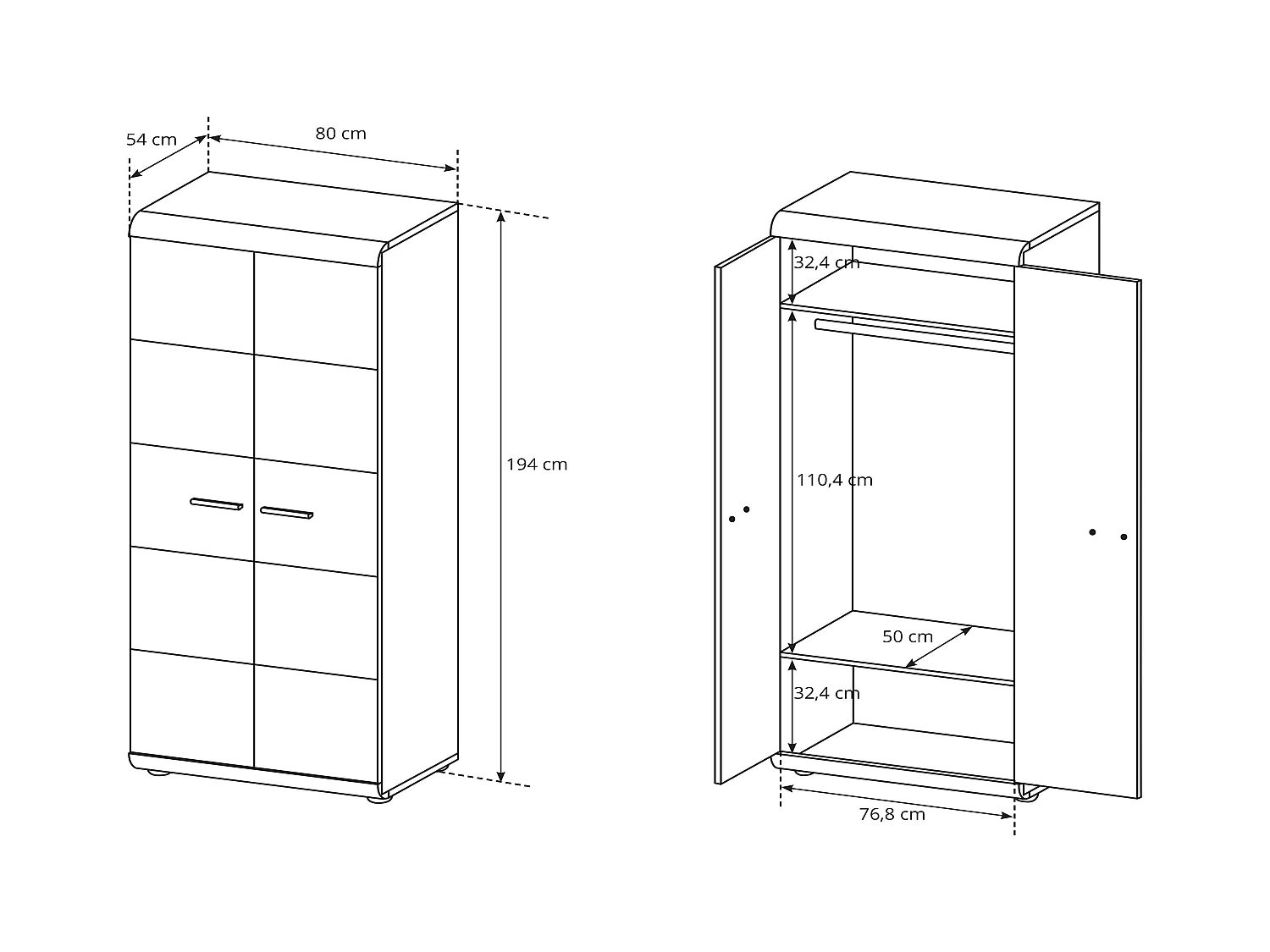 Mobile contenitore 80x194cm rovere naturale MCLK4