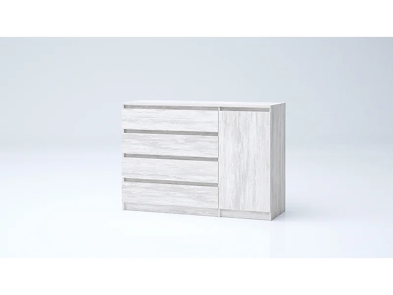 Madia grande per soggiorno 120x86 cm con 4 cassetti bianco legno MG7