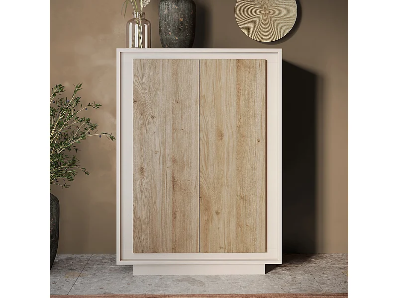 Mobile contenitore a 2 ante 106x171 cm cashmere e rovere chiaro MCL17