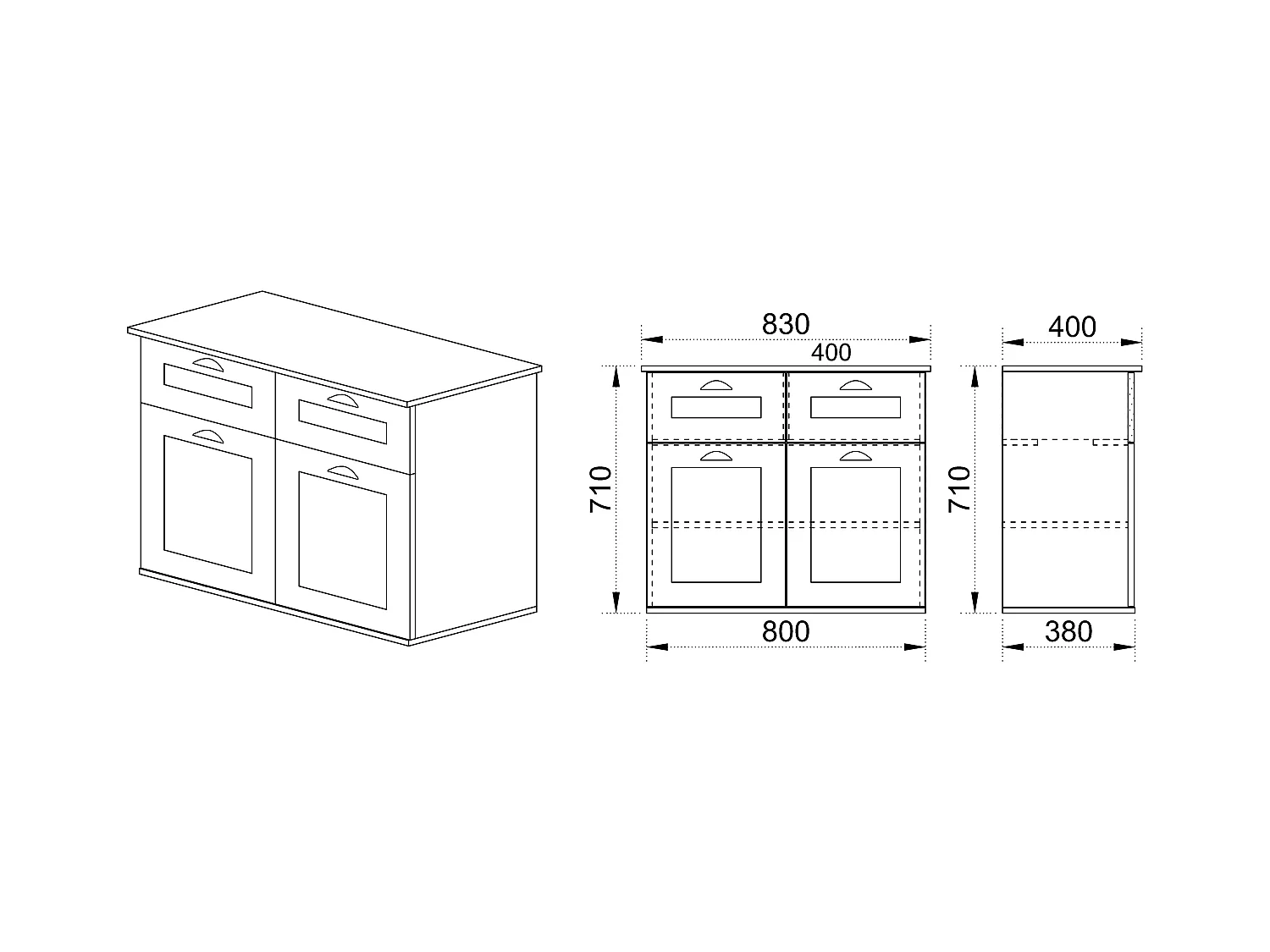 Madia design moderno con ripiani e due ante per sala o ingresso 83x71 bianco e rovere MI7