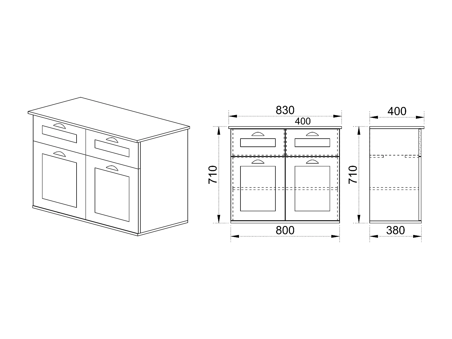 Madia design moderno con ripiani e due ante per sala o ingresso 83x71 bianco e rovere MI7