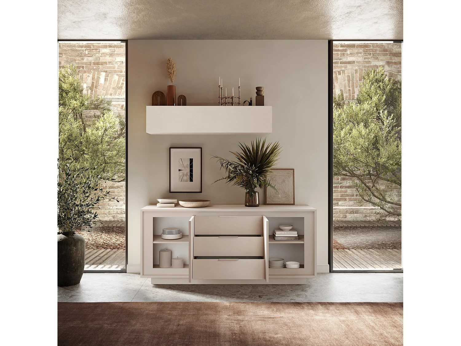 Madia moderna 2 ante 184x80 cm cashmere ML55