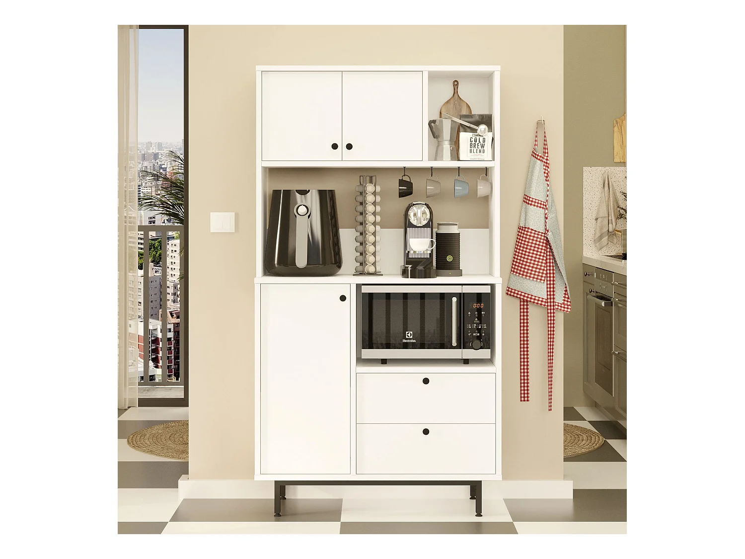 Armario De Cocina Royce 3 Puertas 2 Cajones Blanco