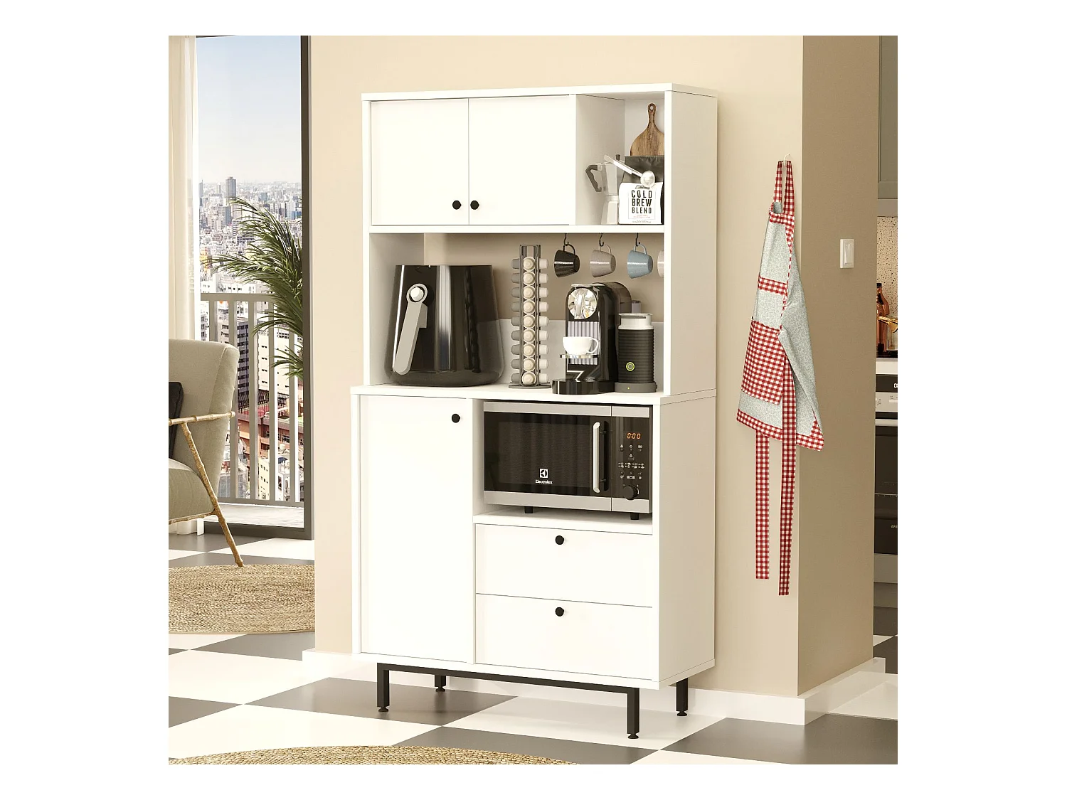 Armario De Cocina Royce 3 Puertas 2 Cajones Blanco