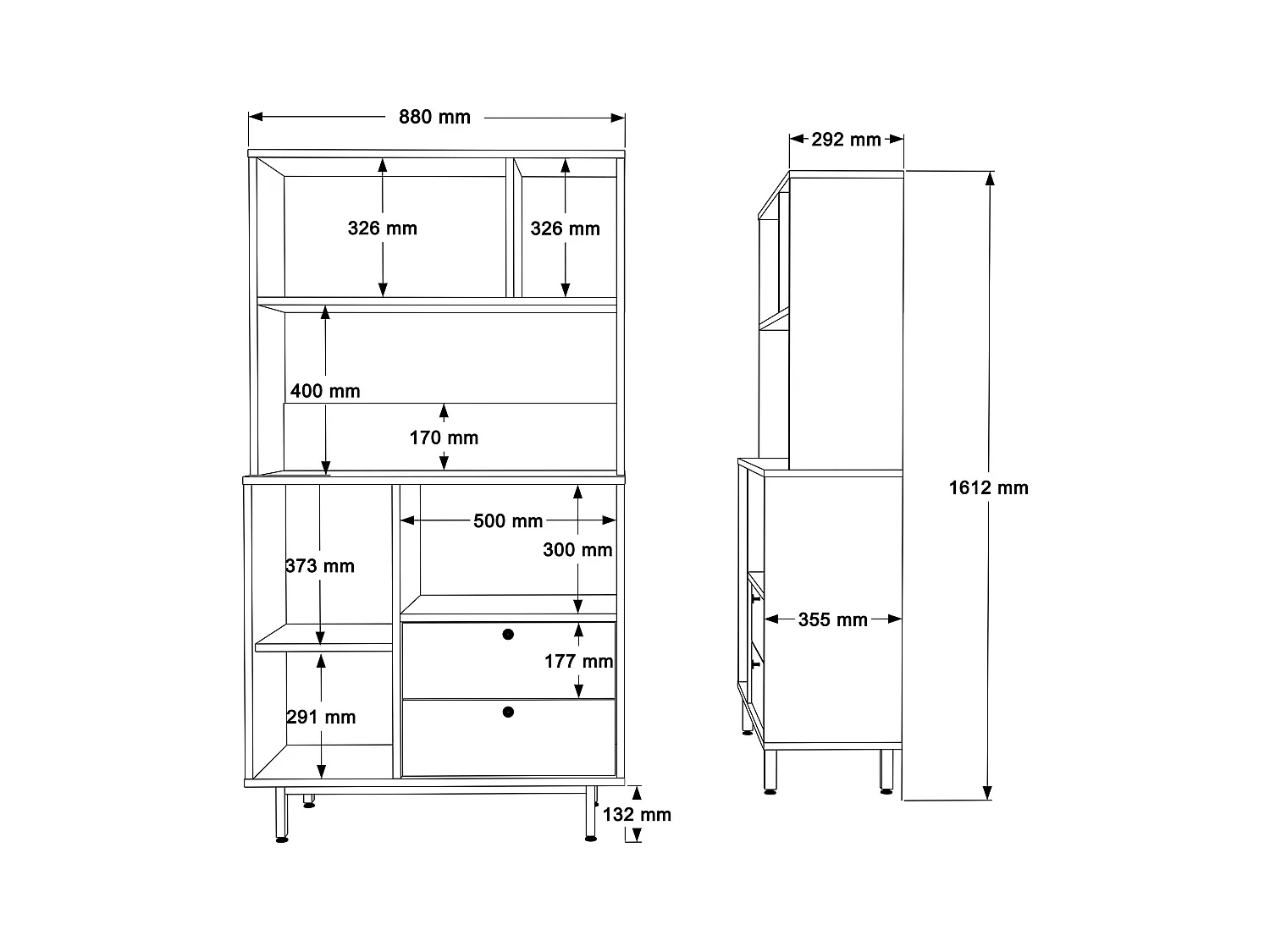 Armario De Cocina Royce 3 Puertas 2 Cajones Blanco