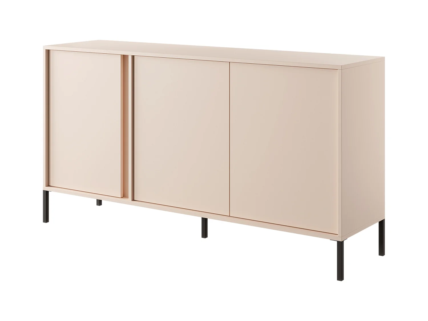 Madia moderna 153x81cm con luce LED 3 ante beige MALK7