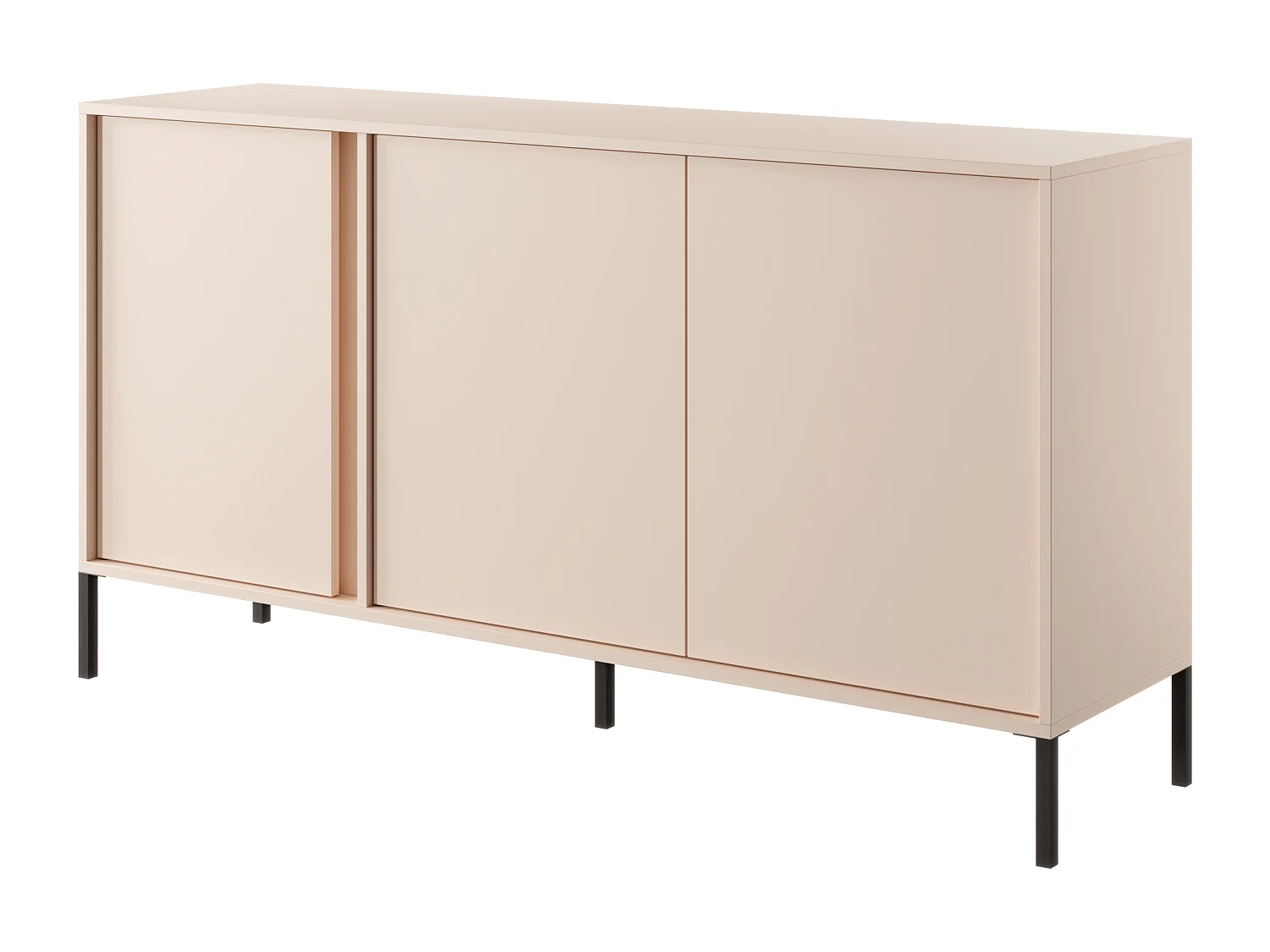 Madia moderna 153x81cm con luce LED 3 ante beige MALK7