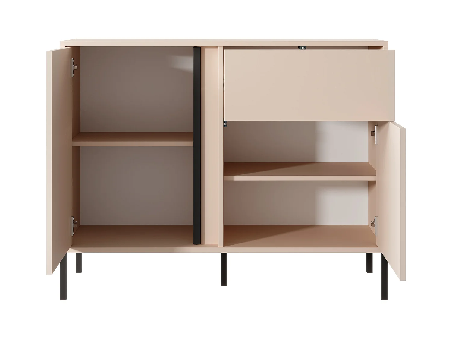 Madia moderna 103x81cm con luce LED 2 ante e 1 cassetto beige MALK8