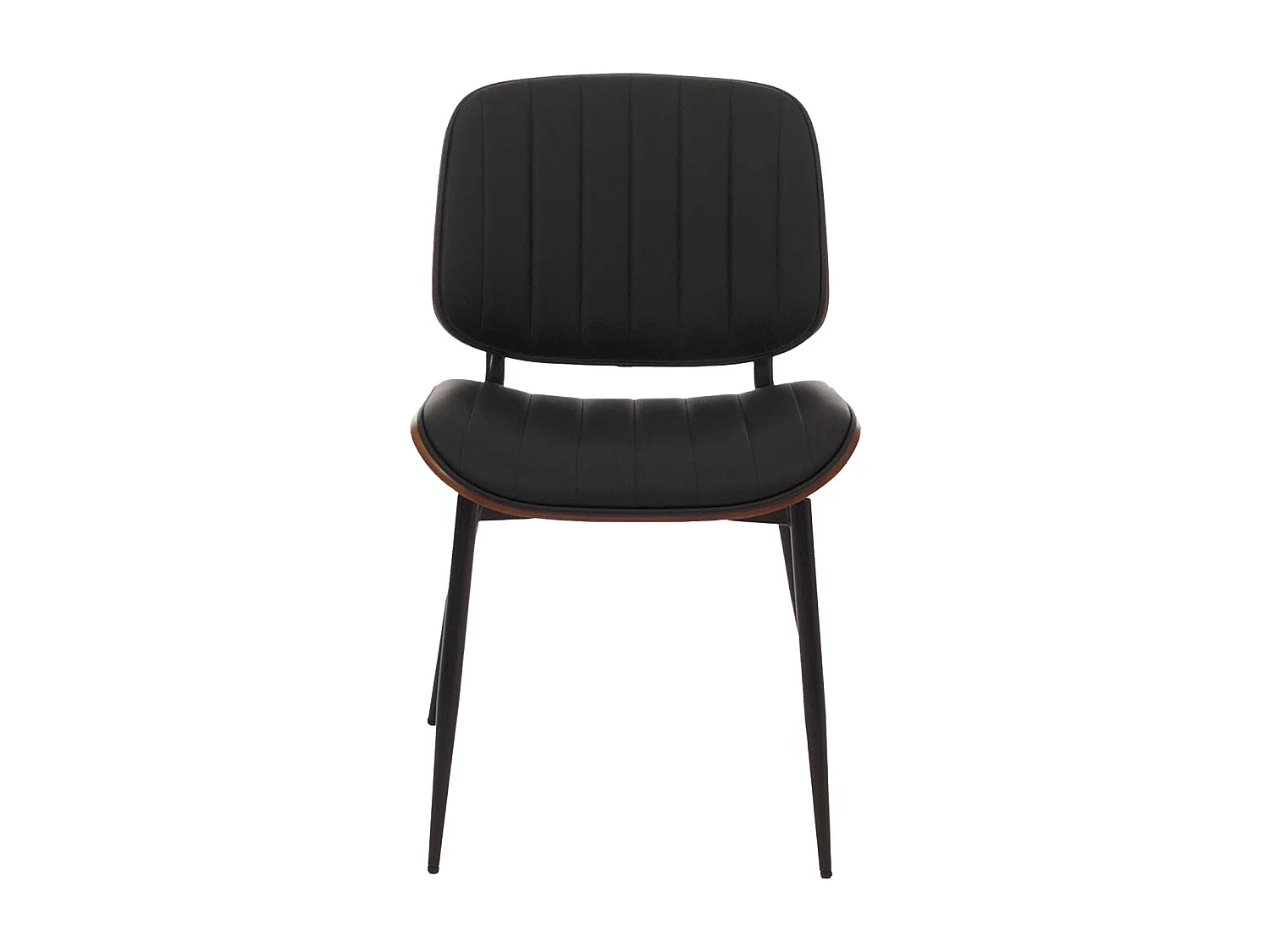 Chaise de salle à manger MCW-O44 (lot de 2),  aspect noyer, noir