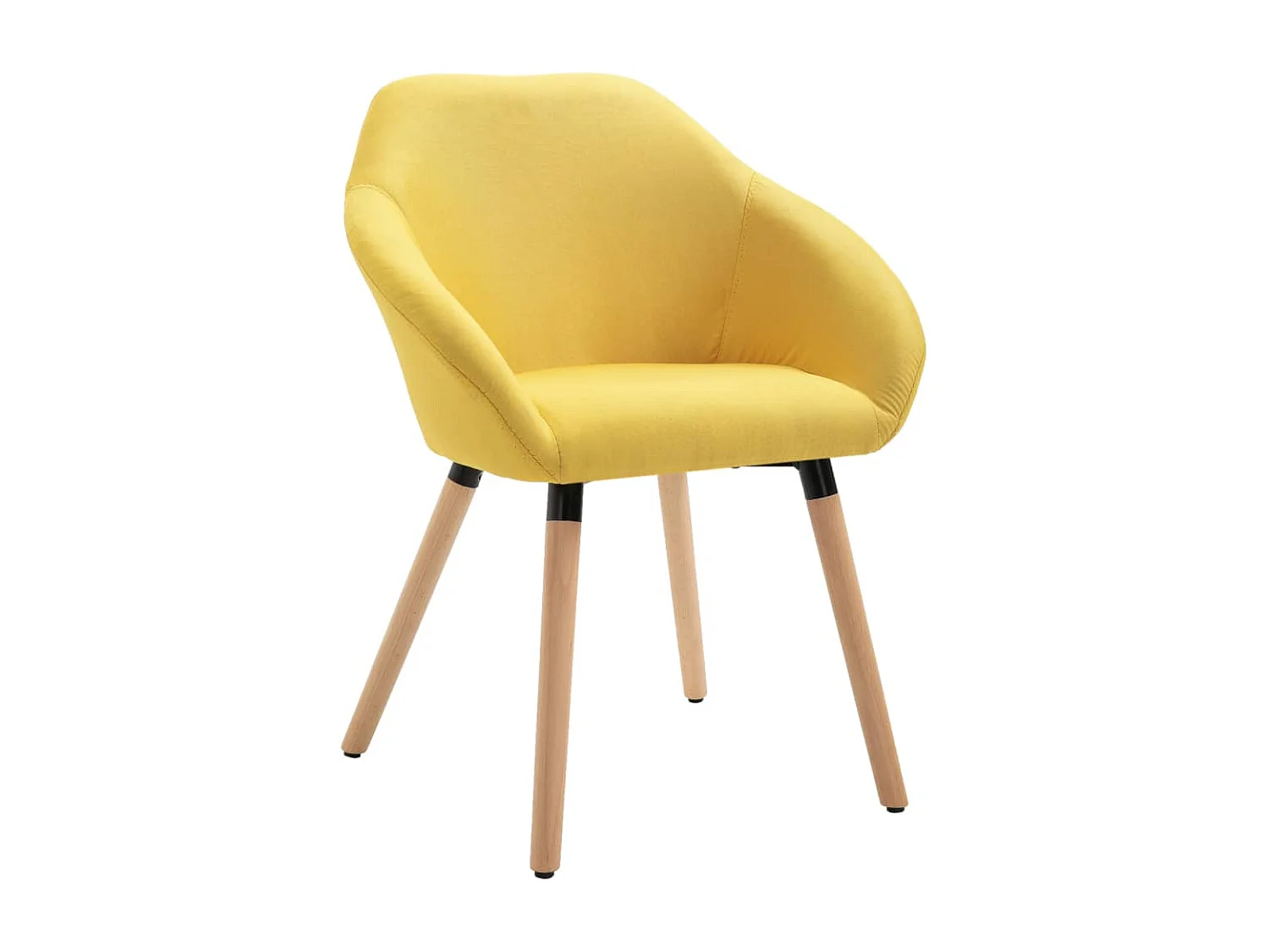 Chaises à manger lot de 6 jaune tissu