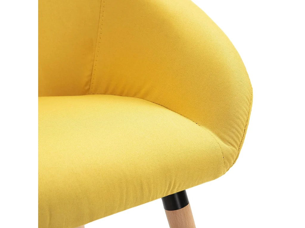 Chaises à manger lot de 6 jaune tissu
