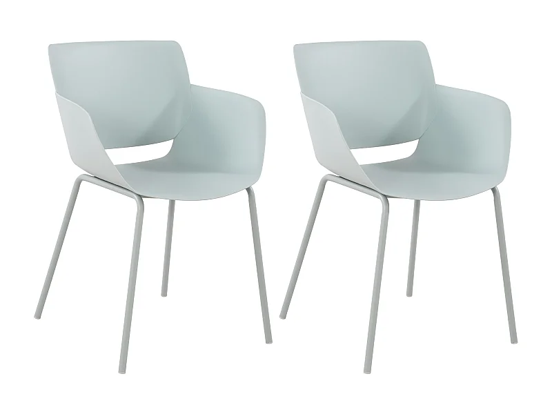 Lot de 2  chaise salle à manger - Plastique - Turquoise - Alpena