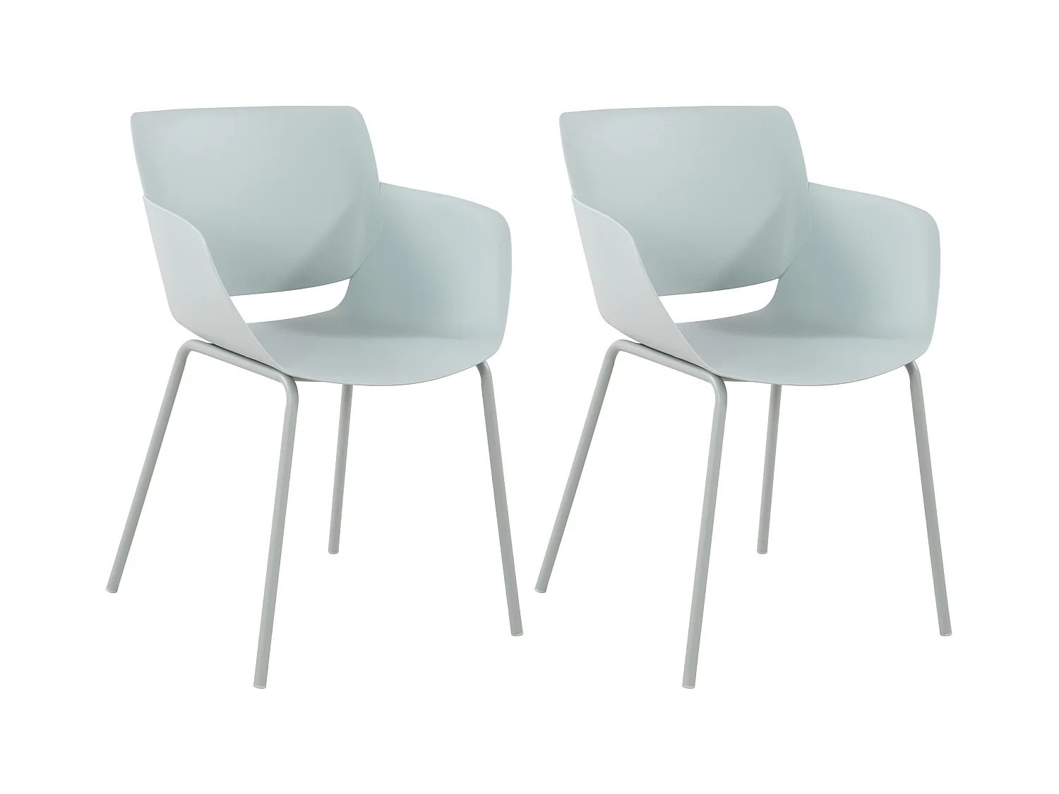 Lot de 2  chaise salle à manger - Plastique - Turquoise - Alpena