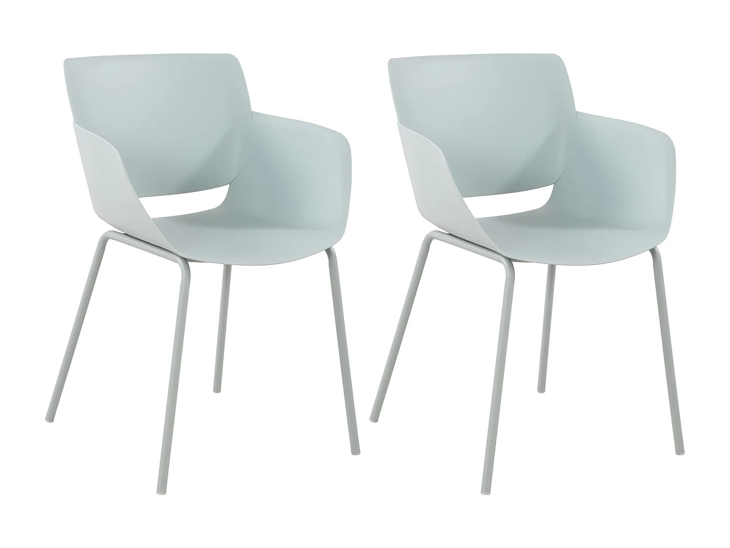 Lot de 2  chaise salle à manger - Plastique - Turquoise - Alpena