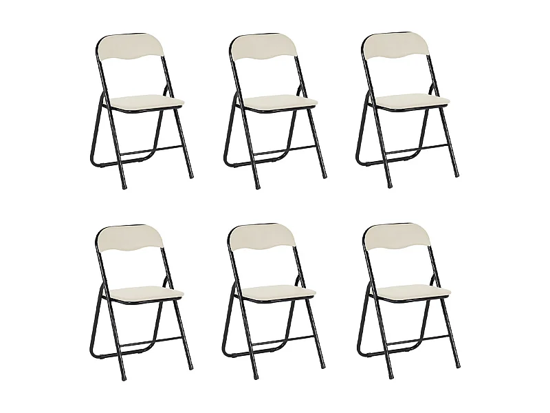 Hooma - Lot de 6 chaises pliantes d'intérieur et confortables en PVC