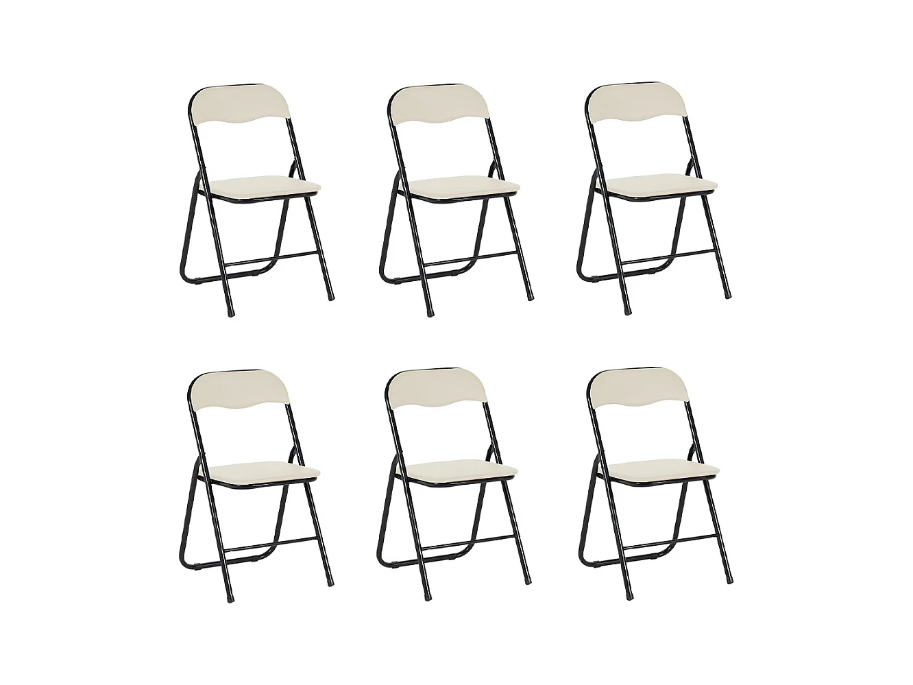 Hooma - Lot de 6 chaises pliantes d'intérieur et confortables en PVC