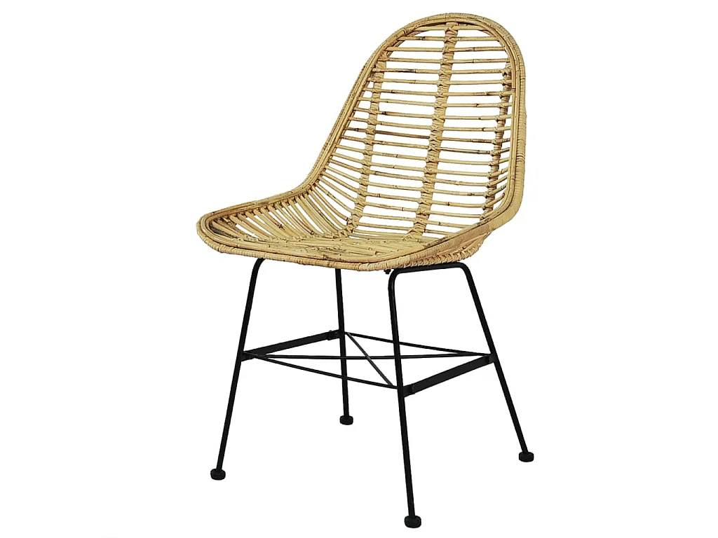 Cadeiras de jantar 6 pcs vime genuíno