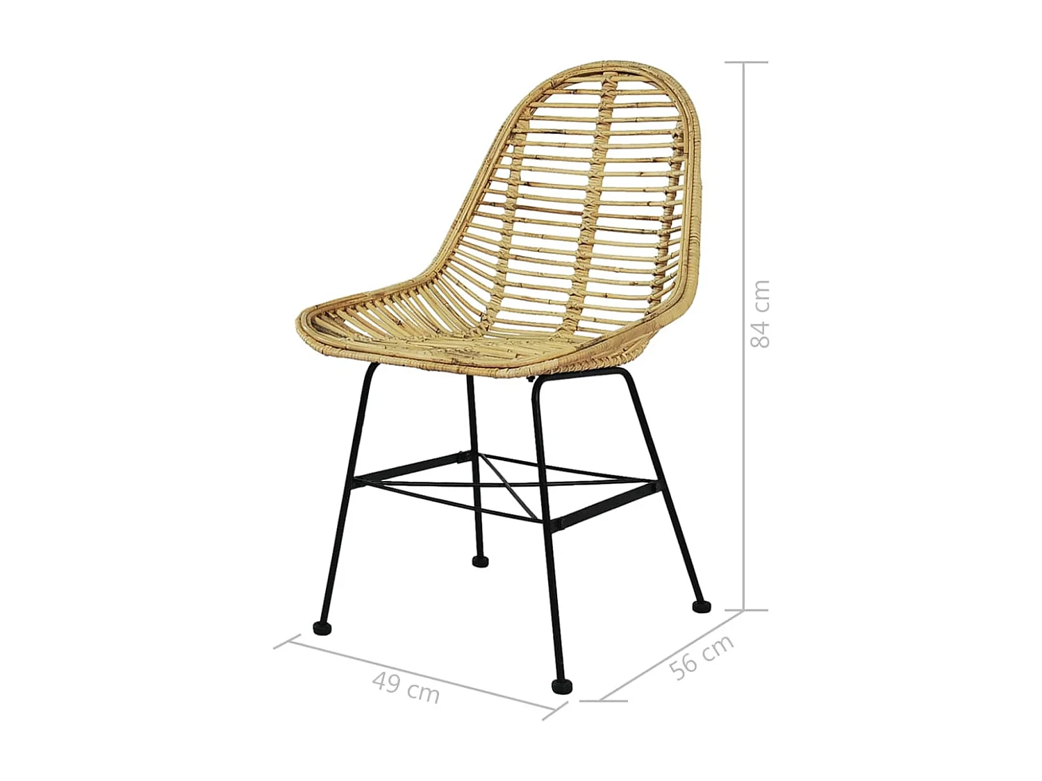 Chaises à manger lot de 6 rotin naturel