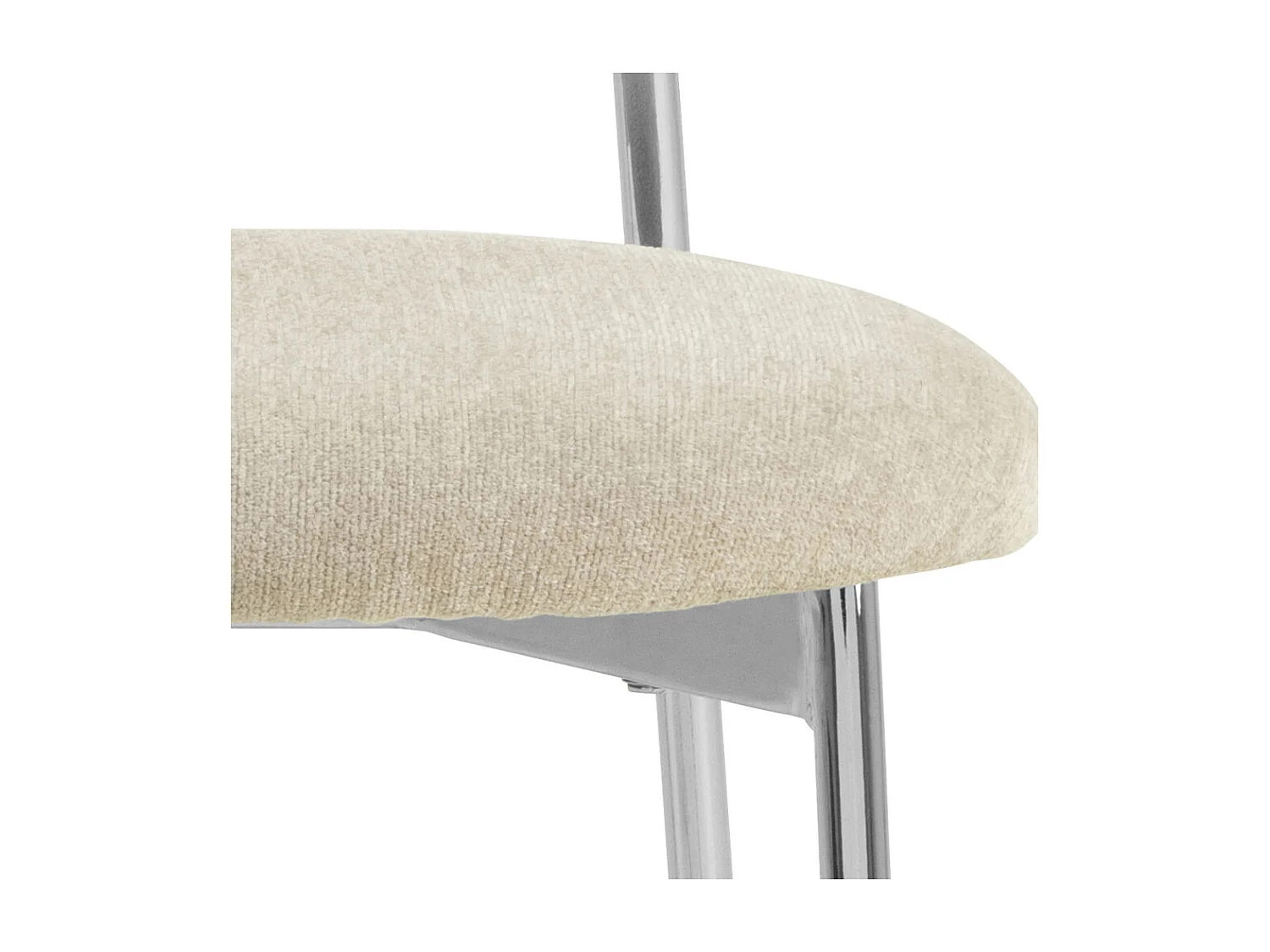 Elli - Lot de 2 chaises en tissu pieds chrome - Beige