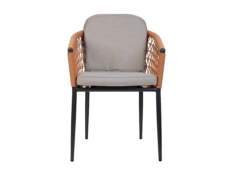 Cadeira em verga bege, 57x62x79h cm