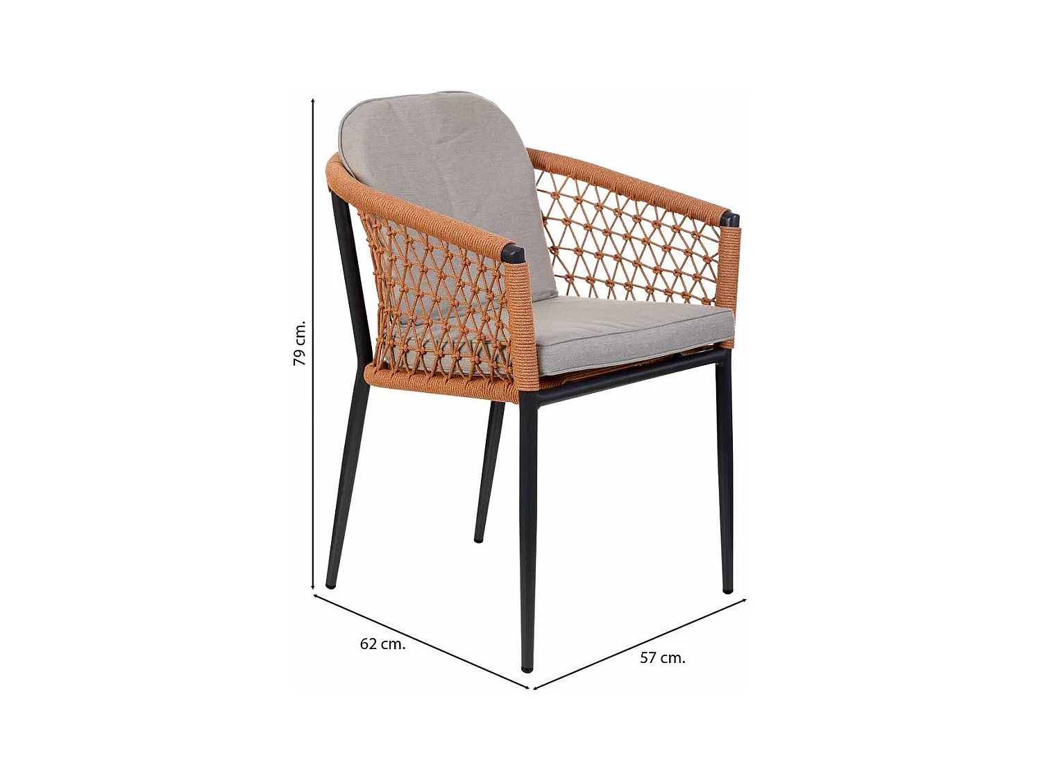 Chaise en corde biege 57x62x79