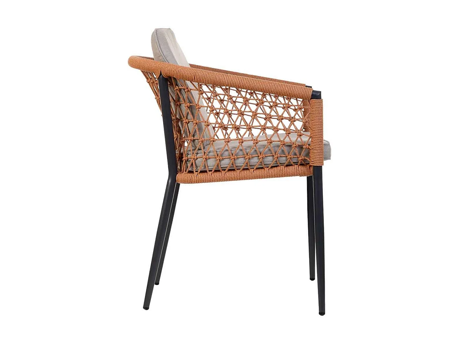 Cadeira em verga bege, 57x62x79h cm