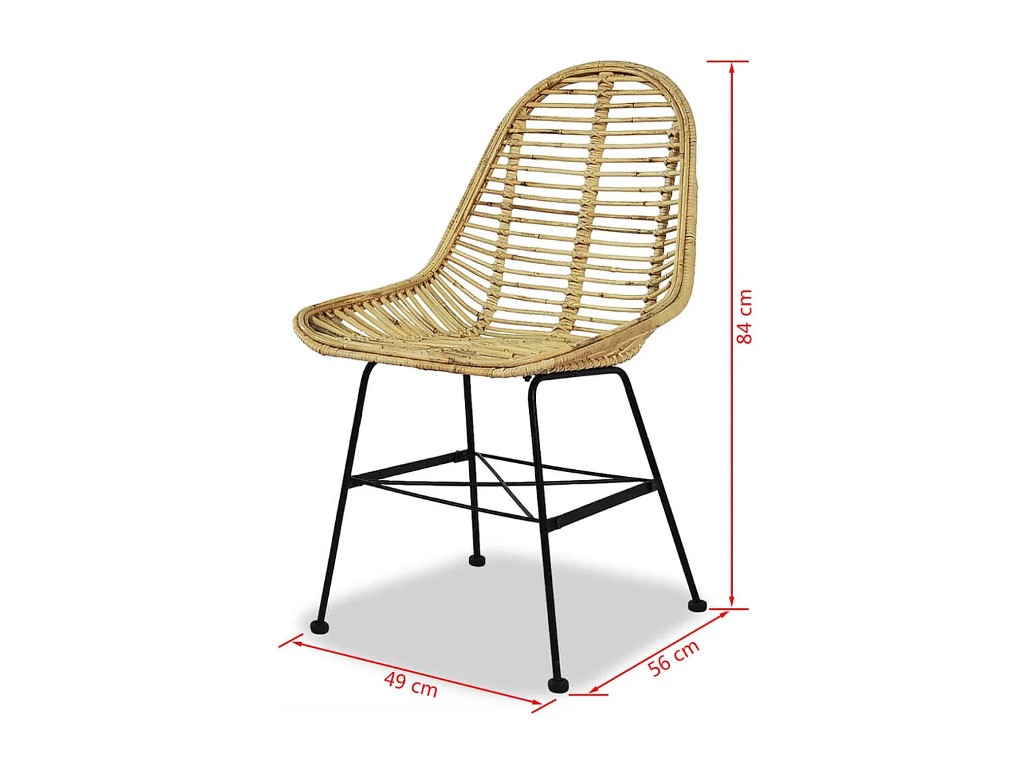 Chaises à manger lot de 2 rotin naturel