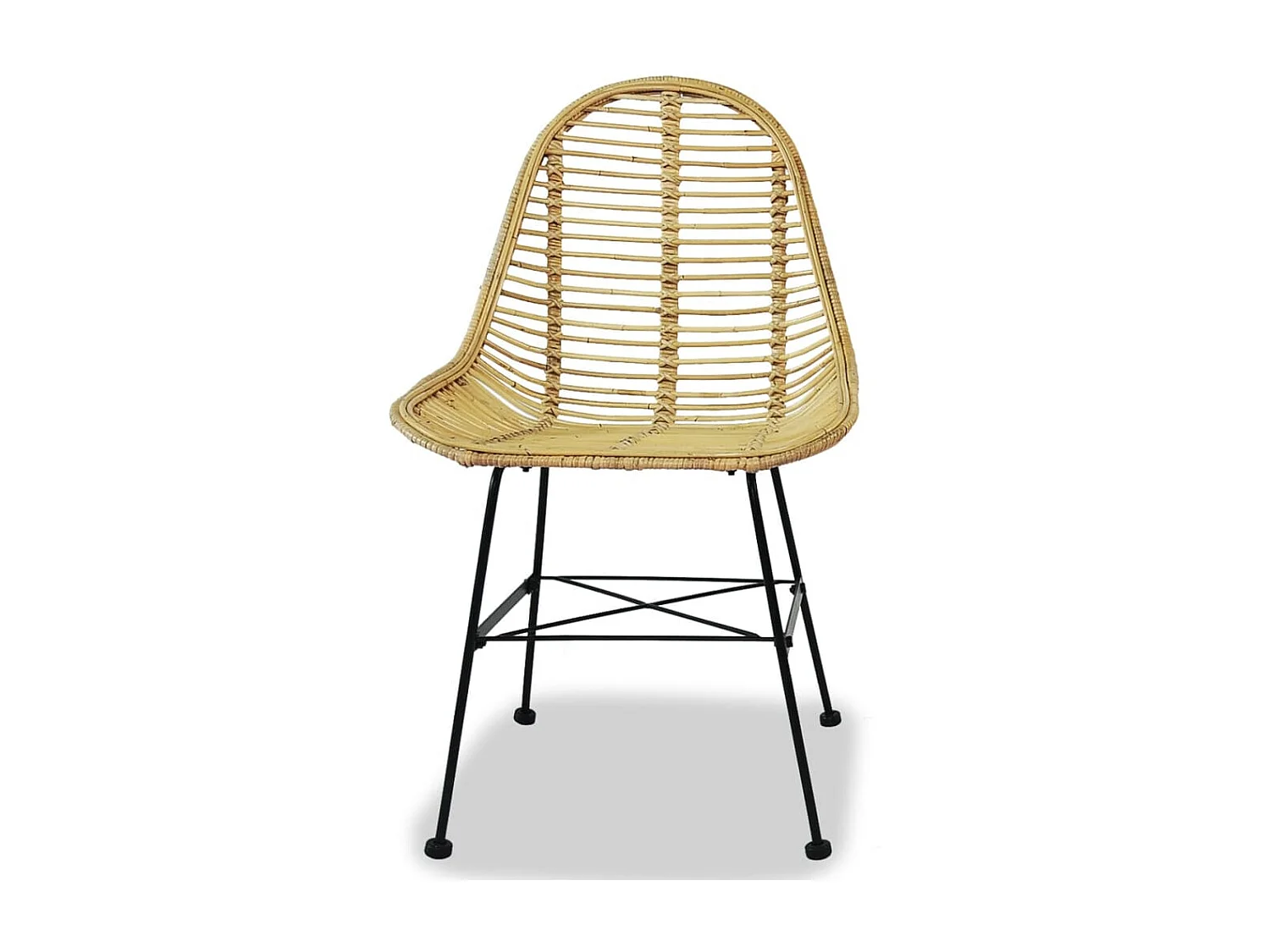 Eetkamerstoelen 2 st natuurlijk rattan