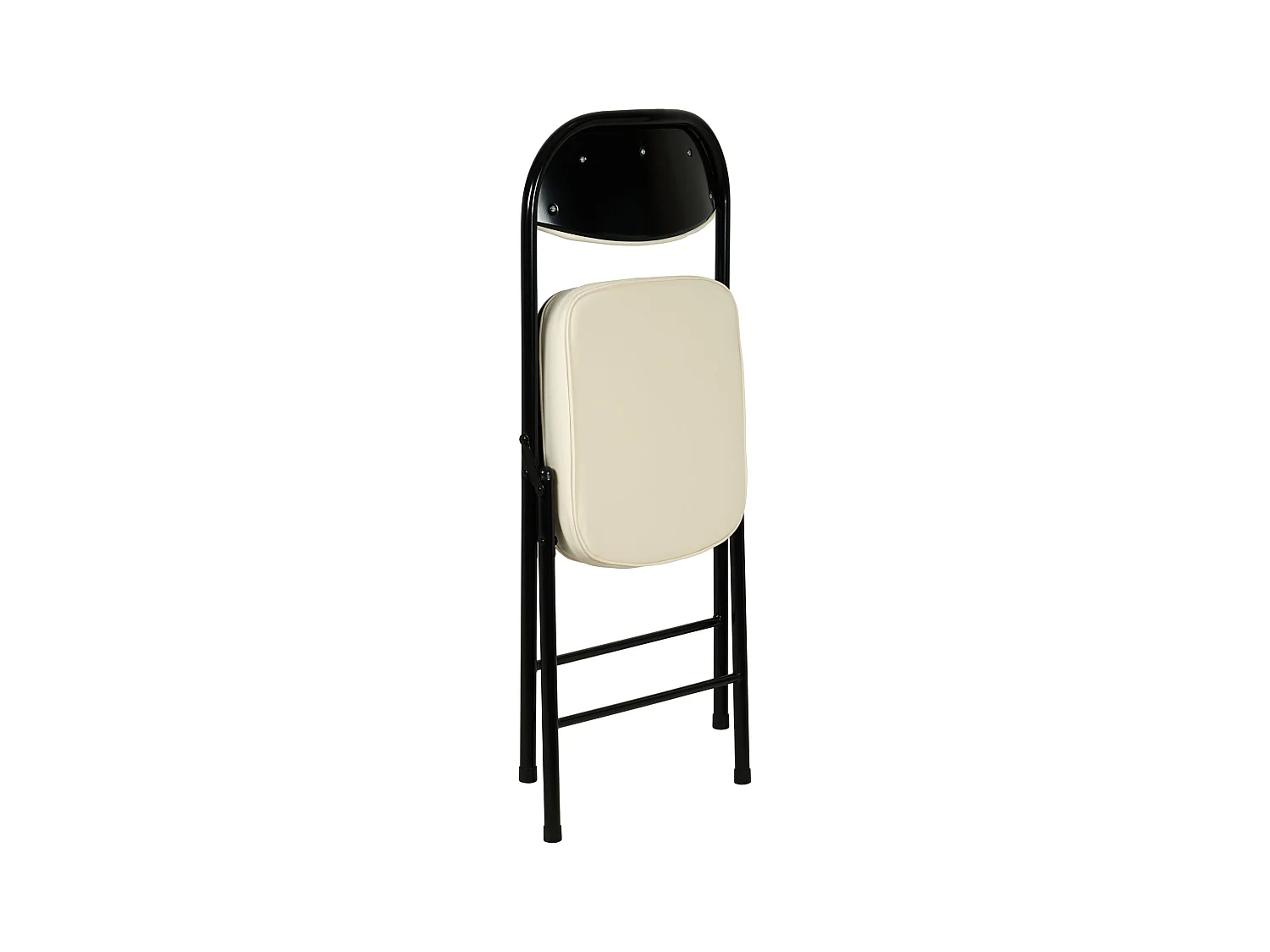 Hooma - Lot de 4 chaises pliantes confortables rembourrées avec coussin en PVC - Beige