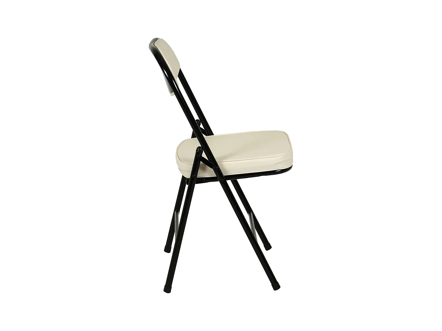 Hooma - Lot de 4 chaises pliantes confortables rembourrées avec coussin en PVC - Beige