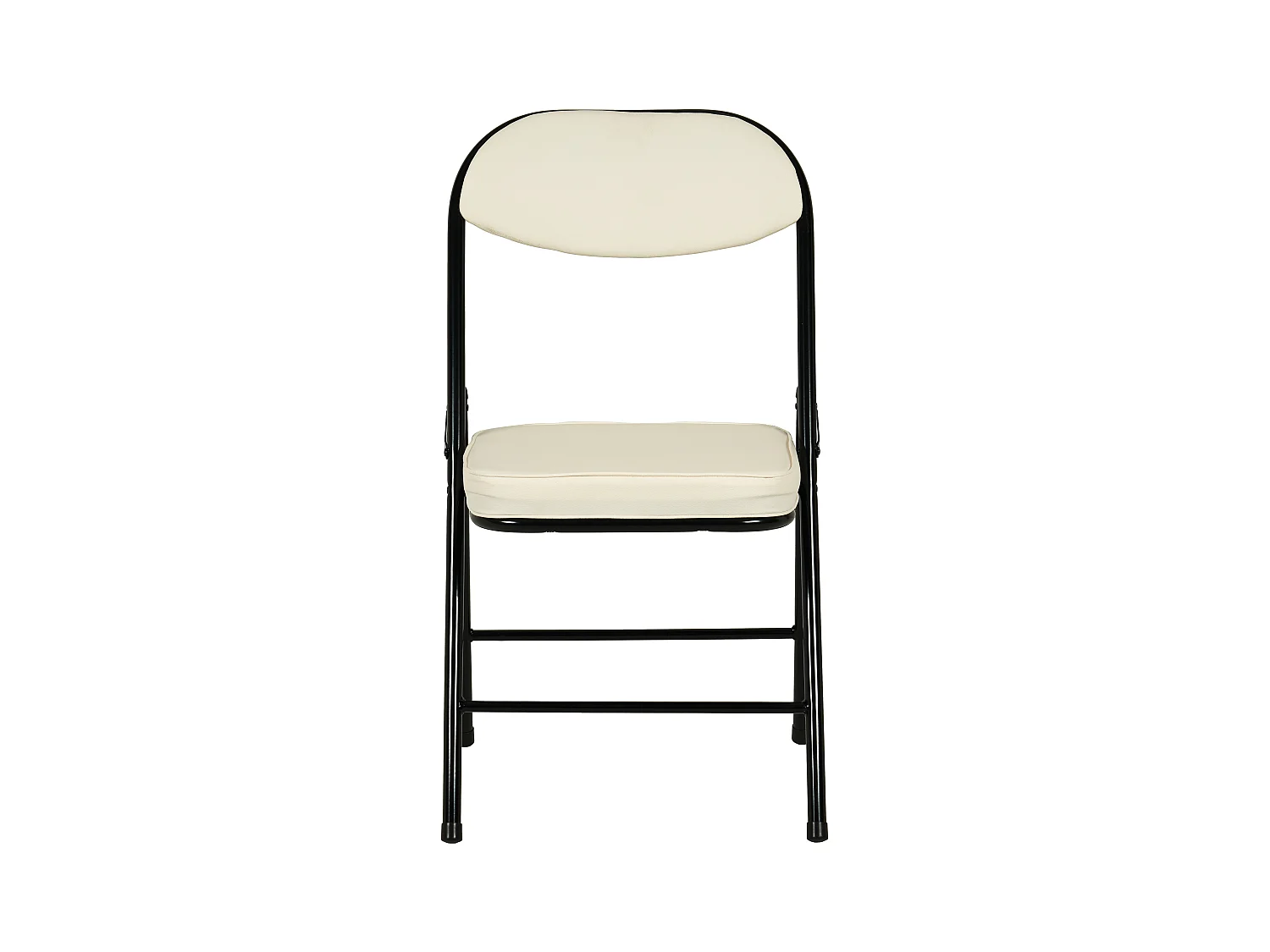 Hooma - Lot de 4 chaises pliantes confortables rembourrées avec coussin en PVC - Beige