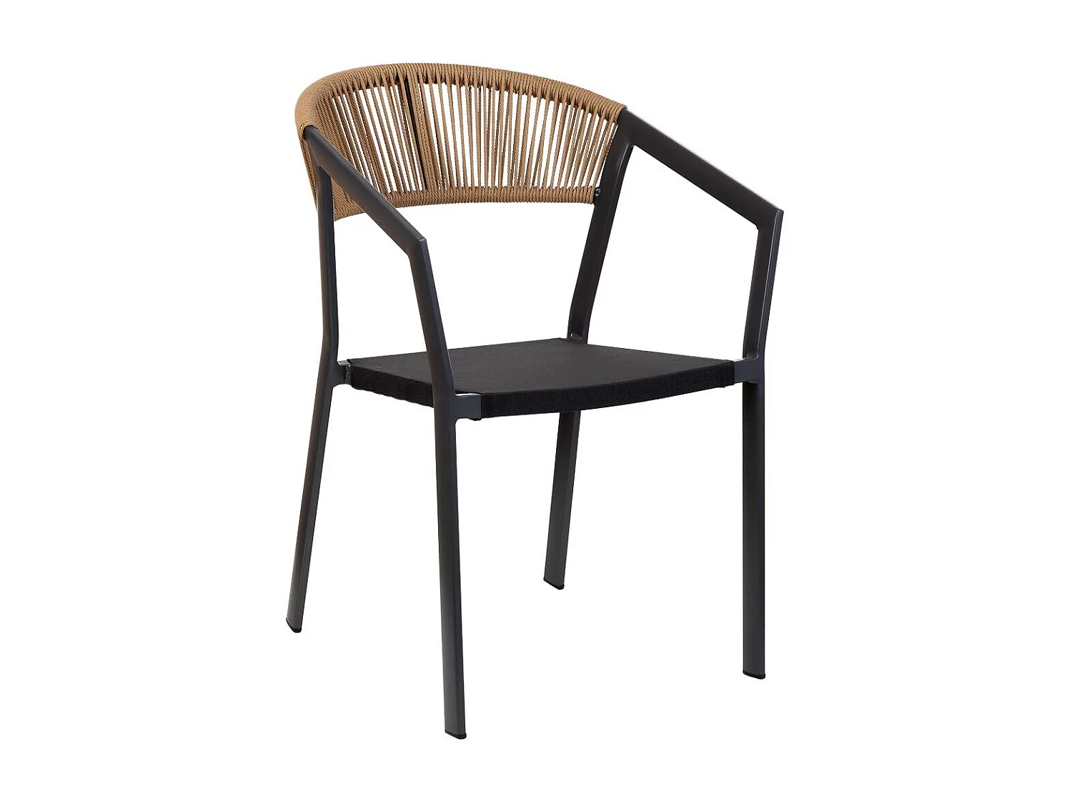 Chaise en aluminium noir 57x62x78