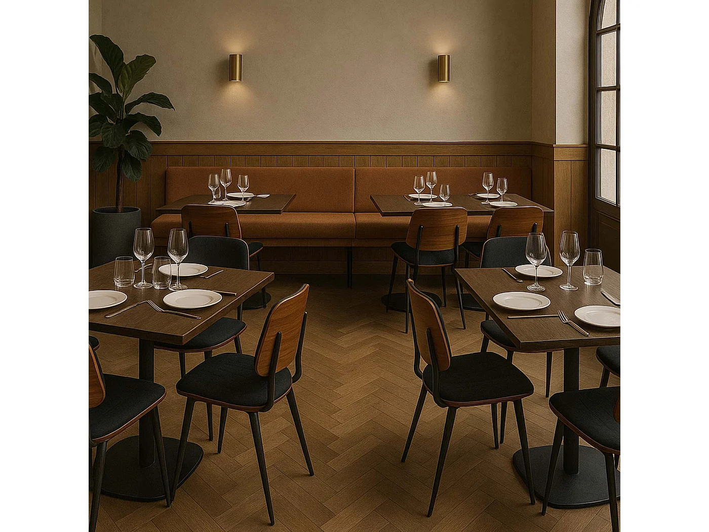 Chaise de salle à manger MCW-O44 (lot de 2),  aspect noyer, gris foncé