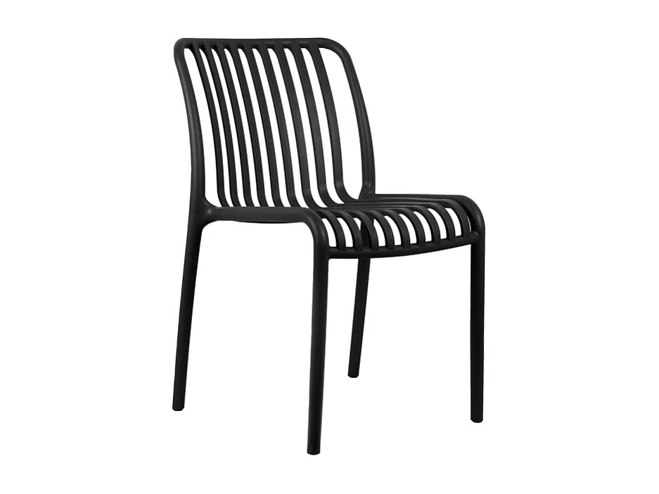 Glee - Lot de 2 chaises intérieur et extérieur en plastique - Noir