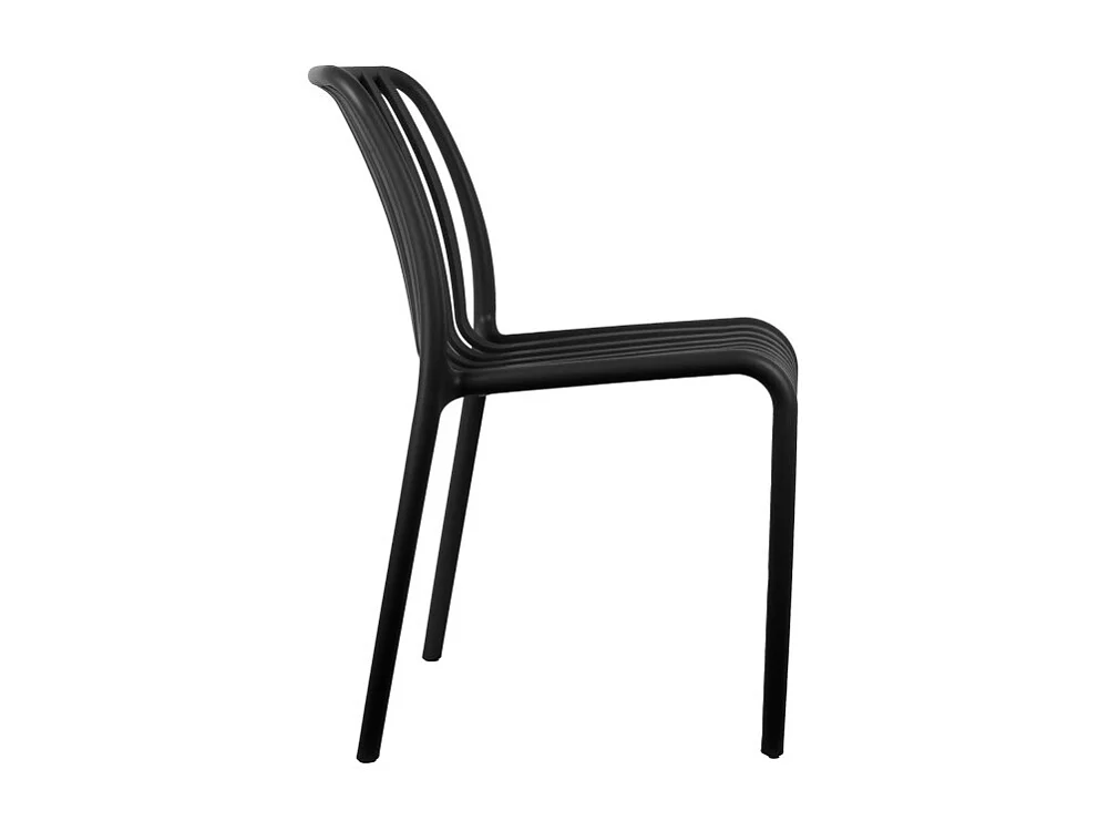Glee - Lot de 2 chaises intérieur et extérieur en plastique - Noir