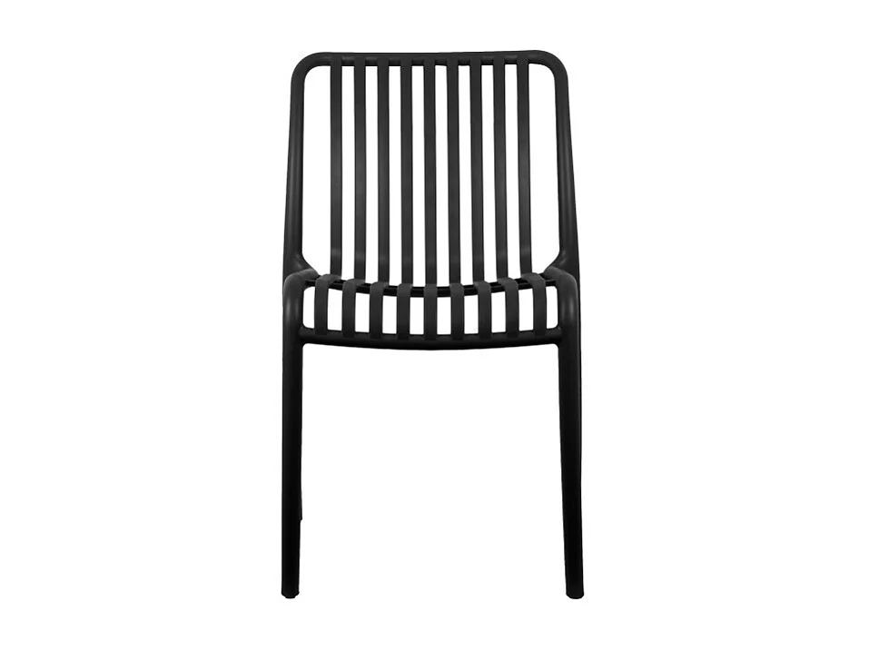 Glee - Lot de 2 chaises intérieur et extérieur en plastique - Noir
