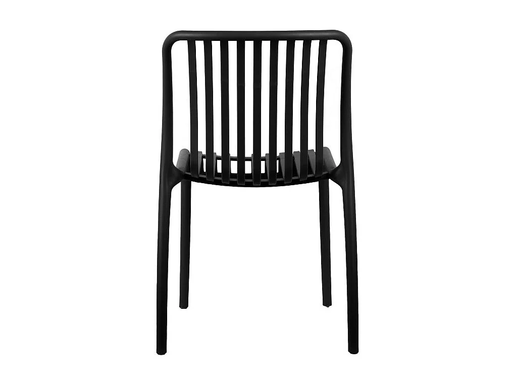 Glee - Lot de 2 chaises intérieur et extérieur en plastique - Noir