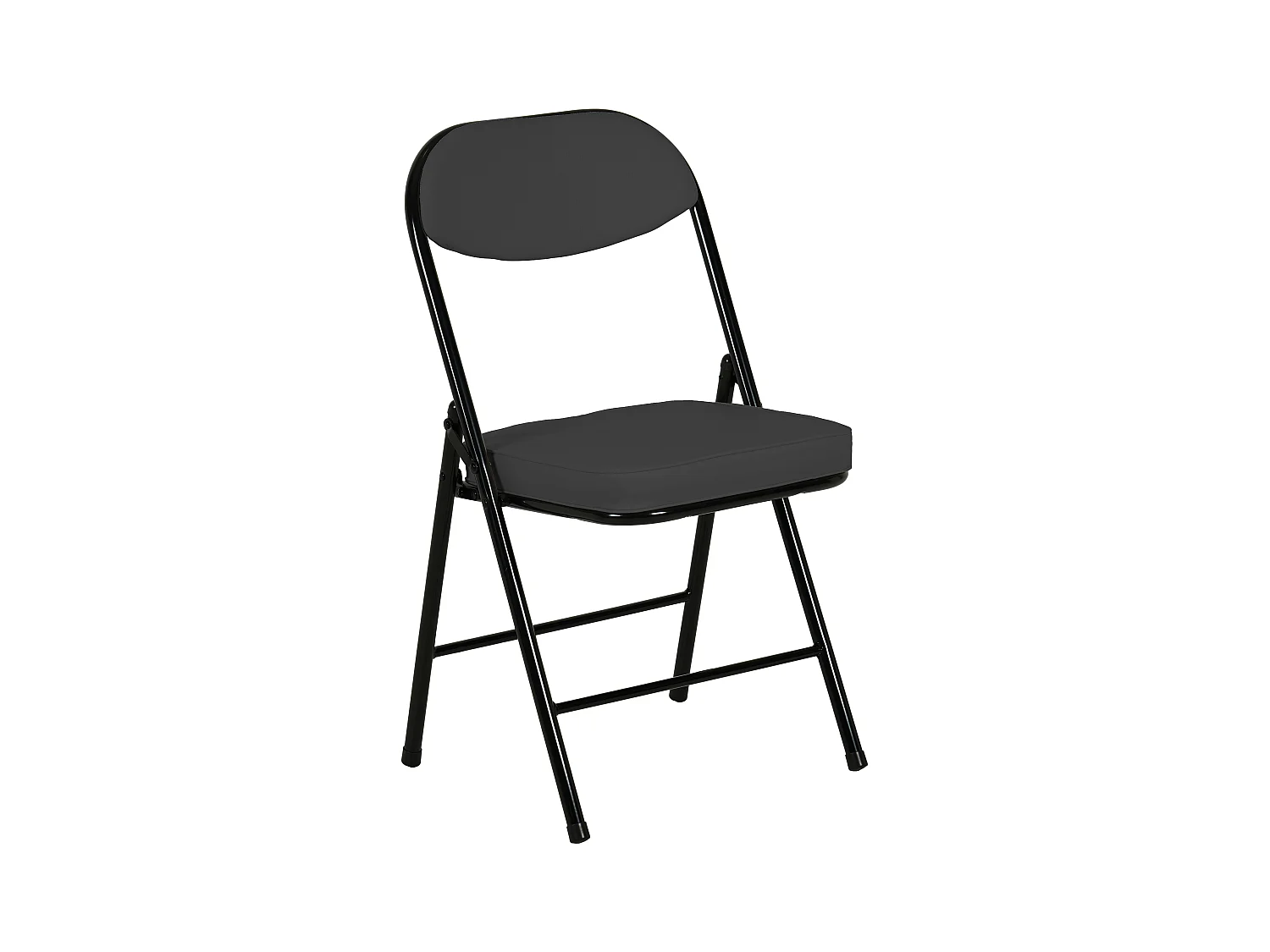 Hooma - Lot de 4 chaises pliantes confortables rembourrées avec coussin en PVC - Noir