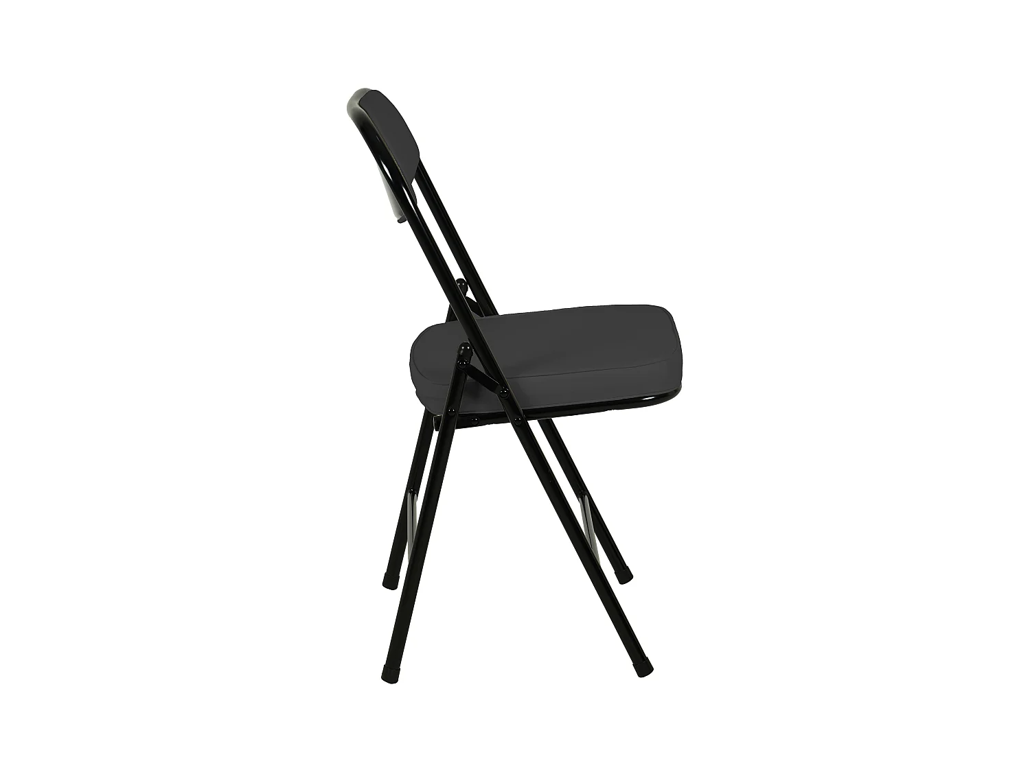 Hooma - Lot de 4 chaises pliantes confortables rembourrées avec coussin en PVC - Noir