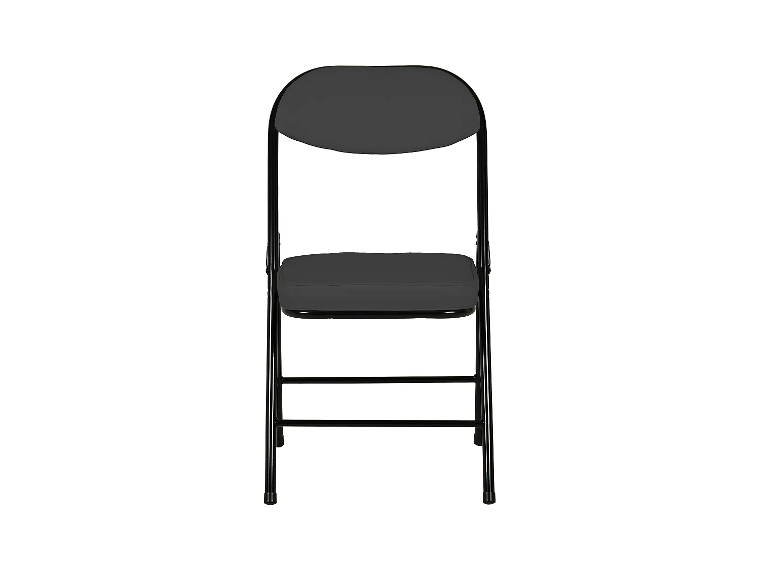 Hooma - Lot de 4 chaises pliantes confortables rembourrées avec coussin en PVC - Noir