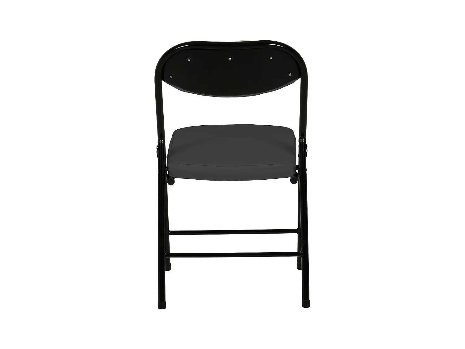 Hooma - Lot de 4 chaises pliantes confortables rembourrées avec coussin en PVC - Noir