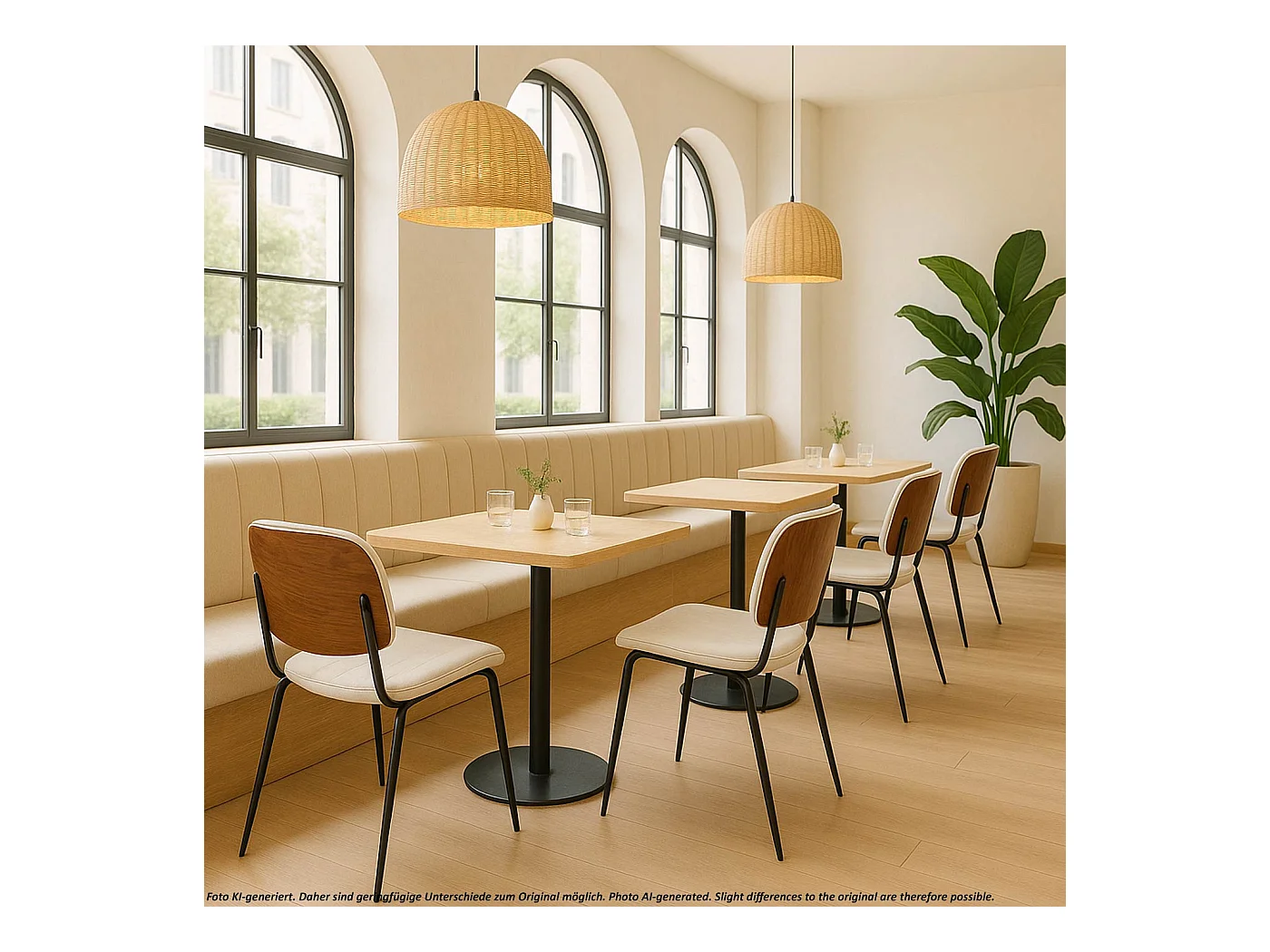 Esszimmerstuhl MCW-O44 (2er-Set), Walnuss-Optik, weiß