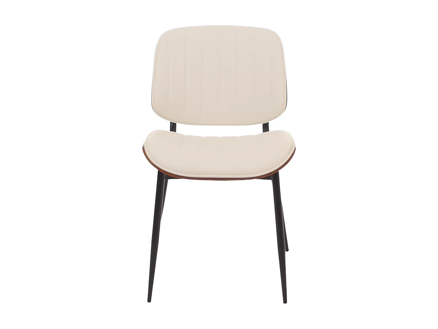 Chaise de salle à manger MCW-O44 (lot de 2),  aspect noyer, blanc