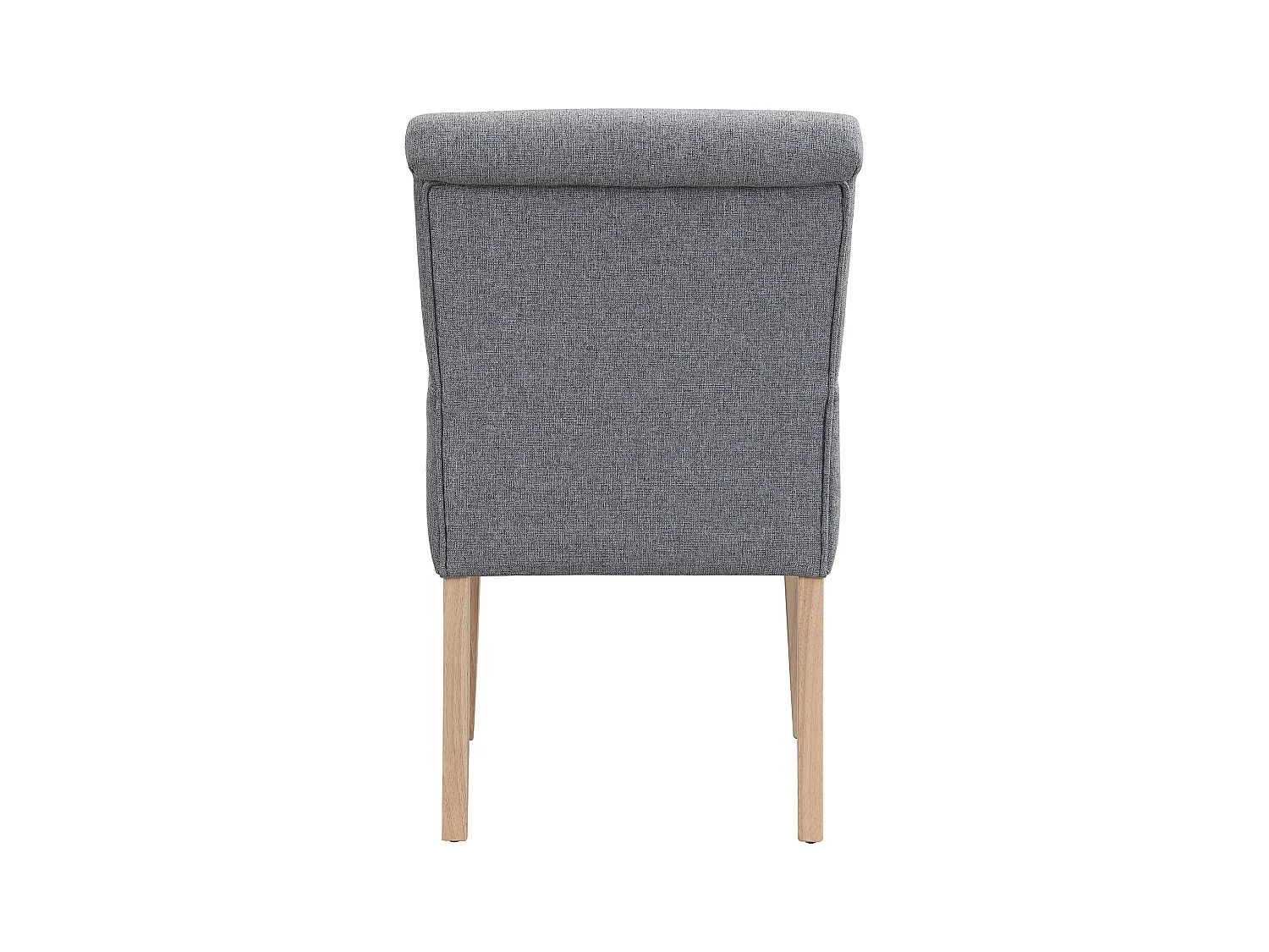Lot de 2 chaises de cuisine avec accoudoirs, tissu en lin, pieds en bois naturel clair, gris