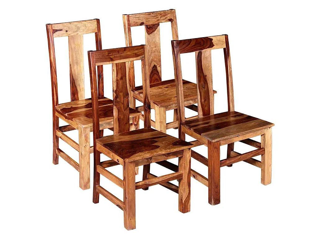 Cadeiras de jantar 4 pcs madeira maciça