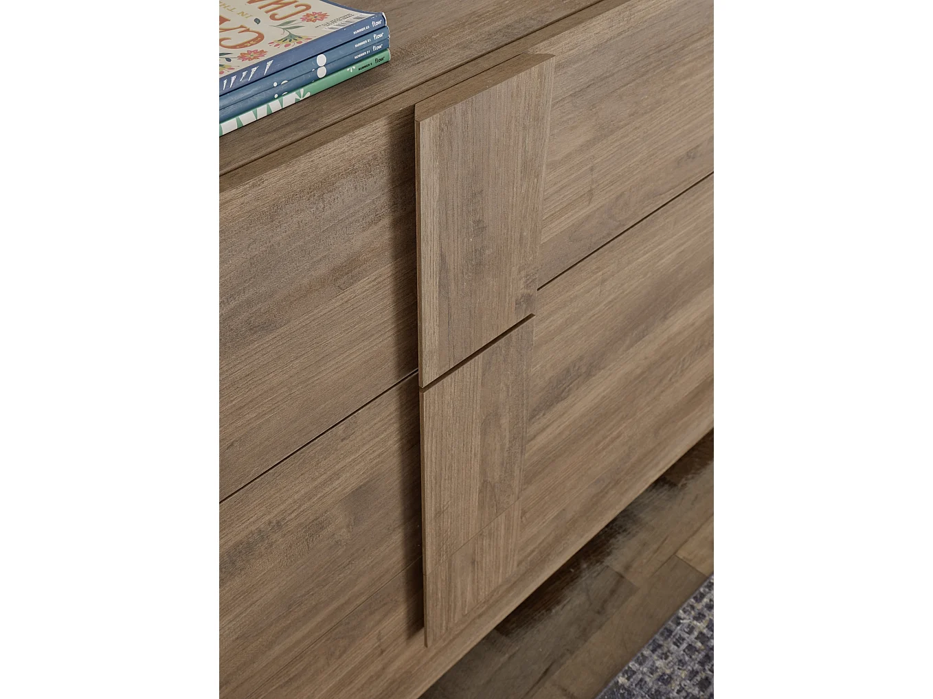 Madia design moderno per soggiorno con ampi cassetti e anta singola 181x63 ML29 rovere mercure